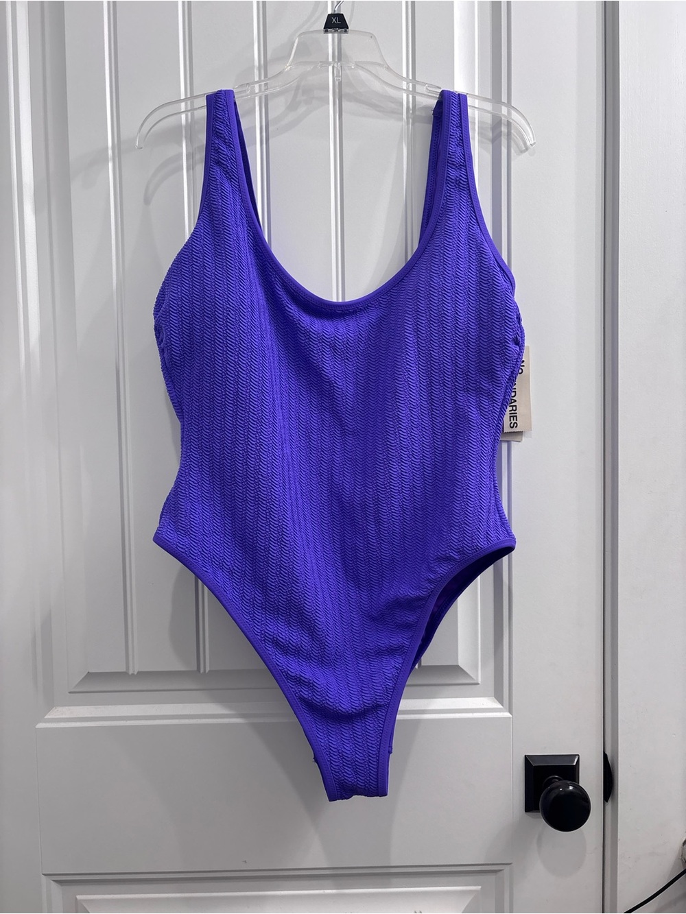 Purple Textured One-Piece Swimsuit